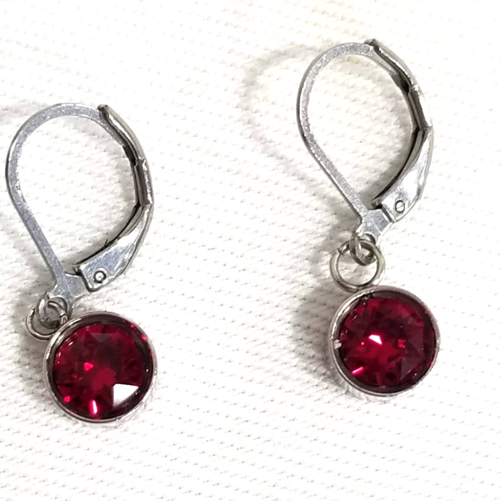 Ruby Red July Birthstone 6mm 406Touchstone Earrings